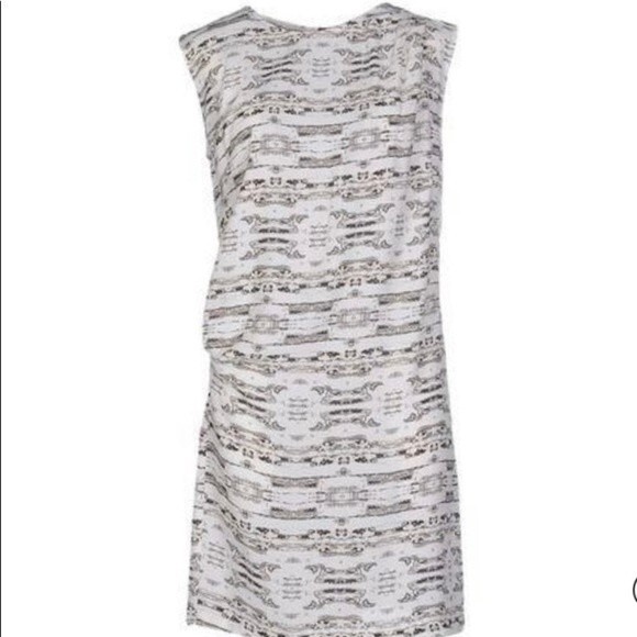 Dagmar Printed Black and White Dress Side Ruching Details 34 US Small or 4 - Picture 14 of 14